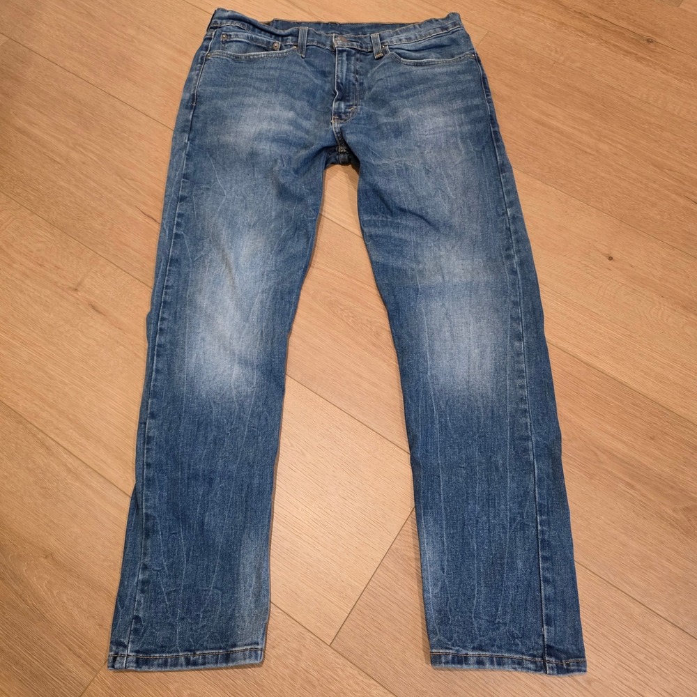 Levis 502 Jeans 34x32 Regular Taper Mens Blue Denim Medium Wash Casual Classic